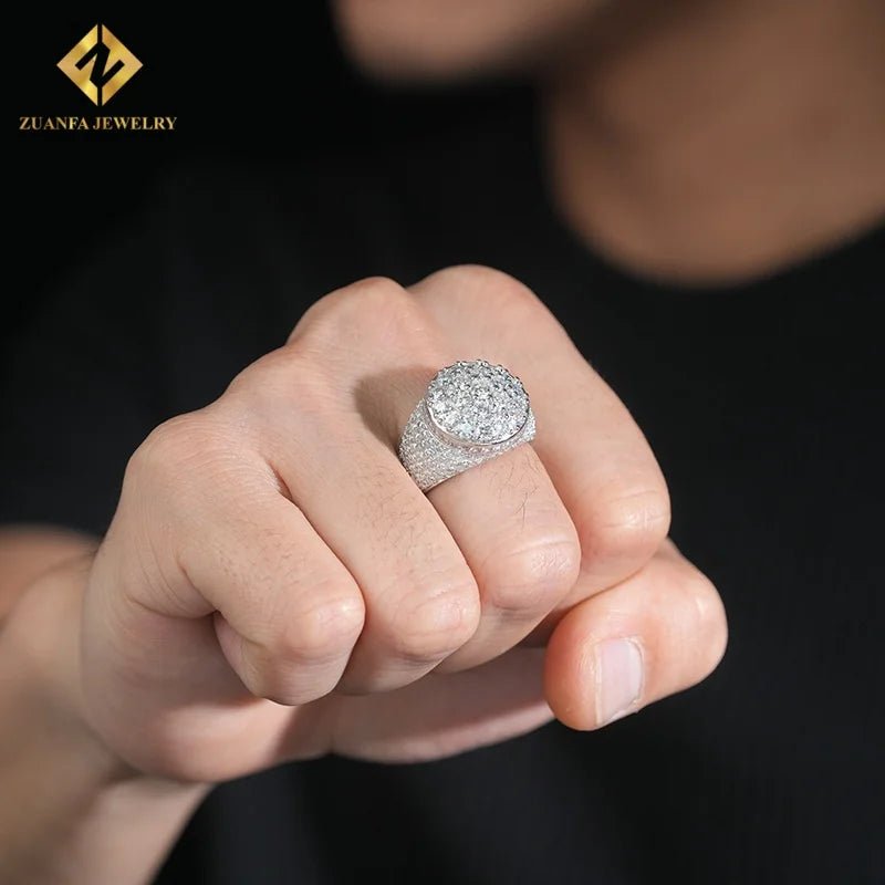 VVS Moissanite Iced Out Ring – 925 Sterling Silver, GRA Certified - DB Diamonds