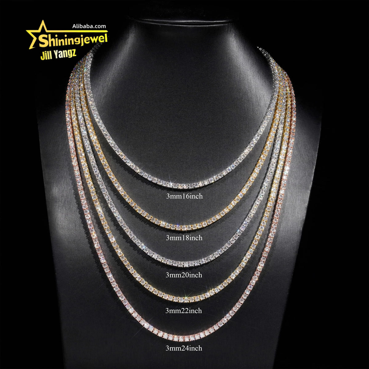 VVS Moissanite Iced Out Tennis Chain – 925 Silver, GRA Certified - DB Diamonds
