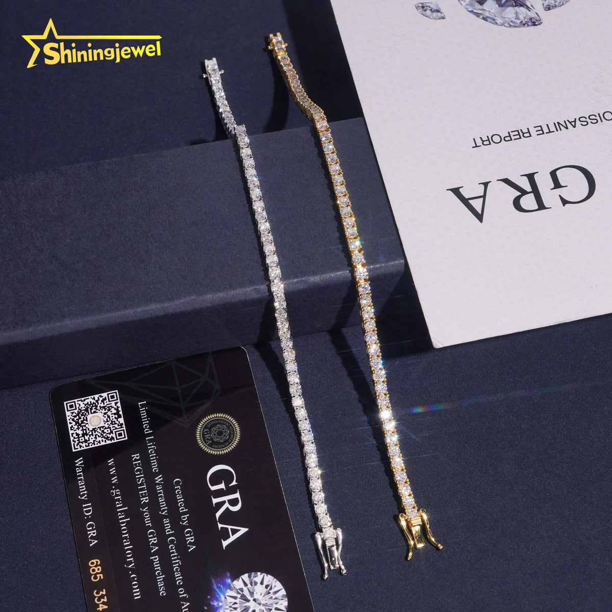 VVS Moissanite Iced Out Tennis Chain – 925 Silver, GRA Certified - DB Diamonds