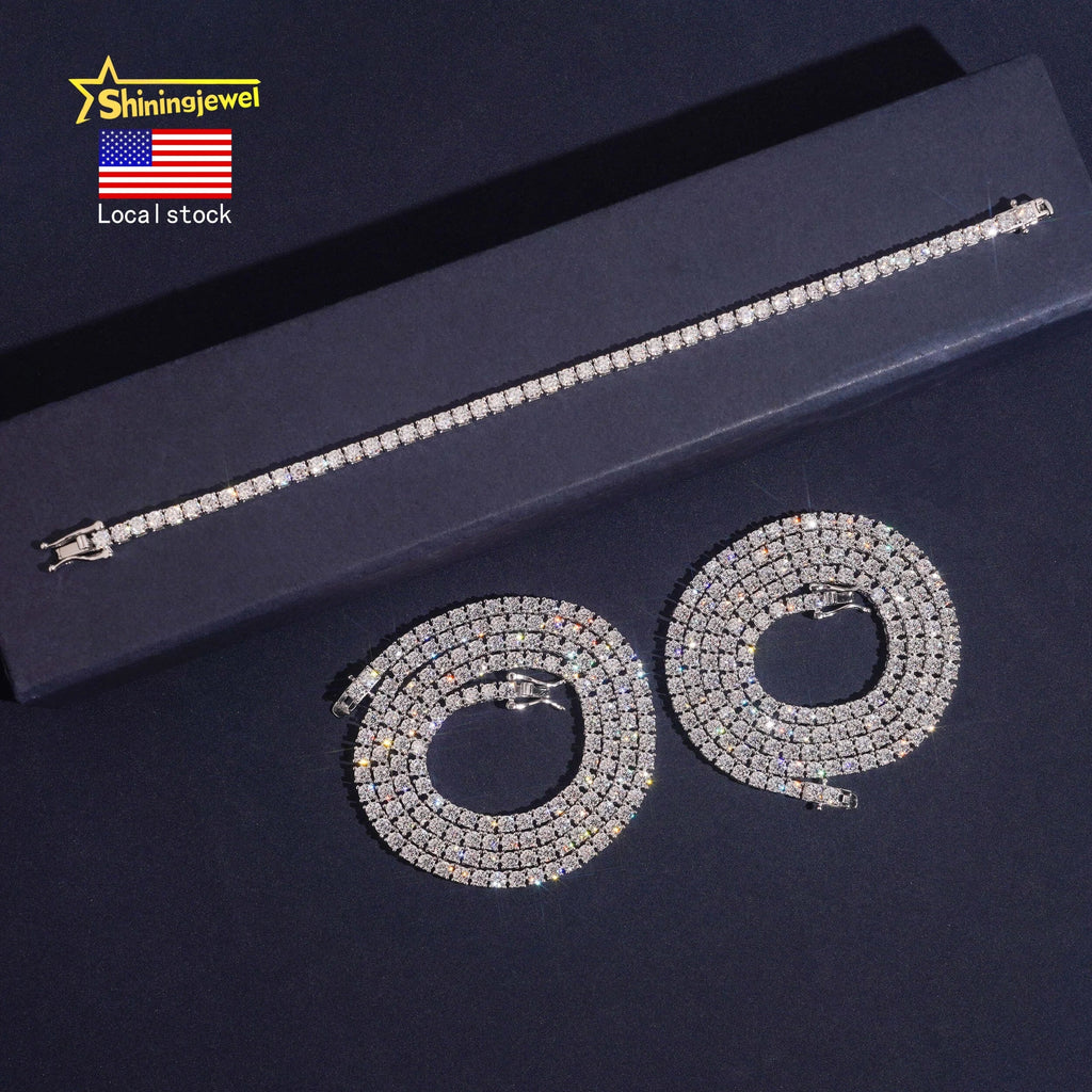 VVS Moissanite Iced Out Tennis Chain – 925 Silver, GRA Certified - DB Diamonds