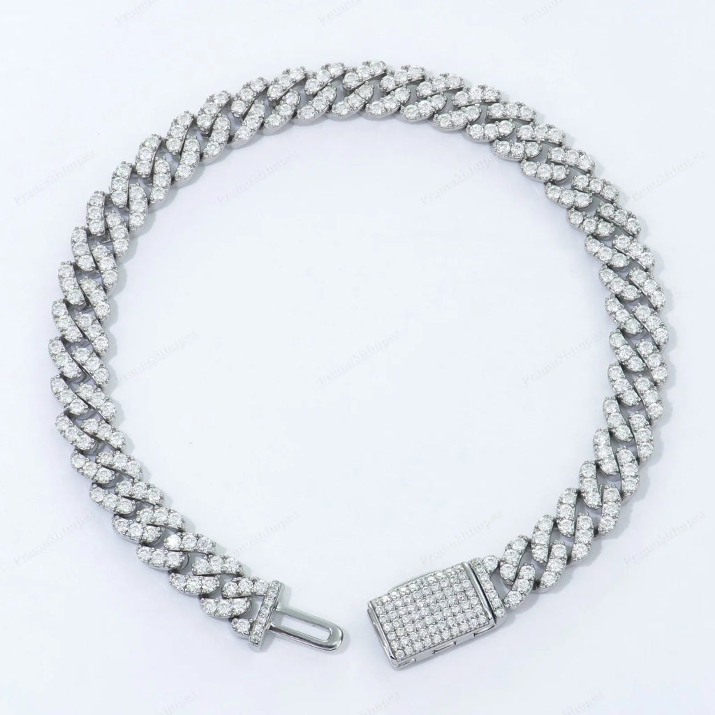 VVS Moissanite Miami Cuban Bracelet – 925 Sterling Silver, 6mm - DB Diamonds