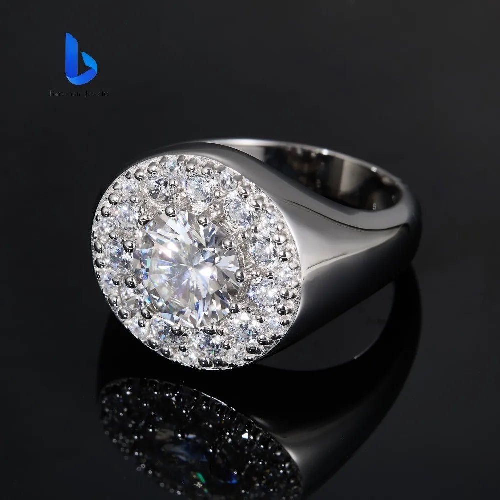 VVS Moissanite Solitaire Hip Hop Ring – 925 Sterling Silver - DB Diamonds