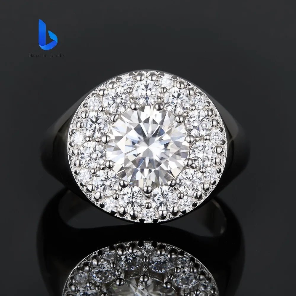 VVS Moissanite Solitaire Hip Hop Ring – 925 Sterling Silver - DB Diamonds