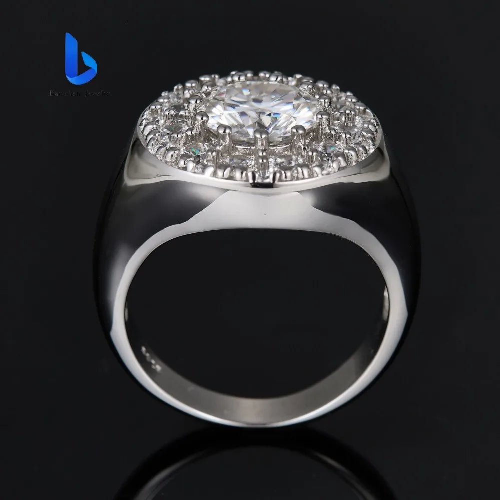 VVS Moissanite Solitaire Hip Hop Ring – 925 Sterling Silver - DB Diamonds