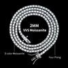 VVS Moissanite Tennis Chain Necklace – 925 Sterling Silver, 2–4mm - DB Diamonds