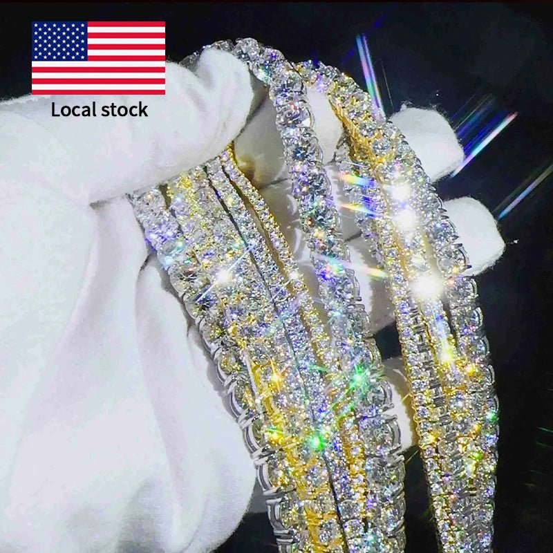 VVS Moissanite Tennis Chain Necklace – 925 Sterling Silver, 2–4mm - DB Diamonds