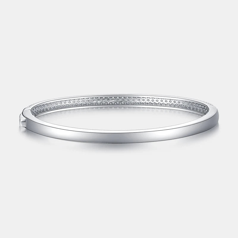 VVS1 Moissanite Pavé Bangle – S925 Sterling Silver - DB Diamonds