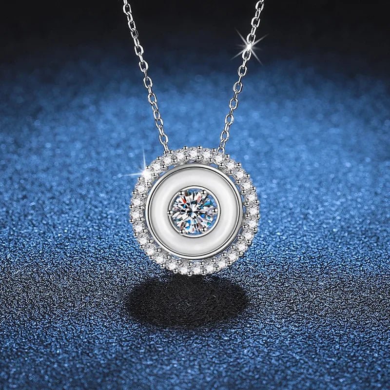 White Fritillaria Moissanite Pendant Necklace – 925 Sterling Silver - DB Diamonds