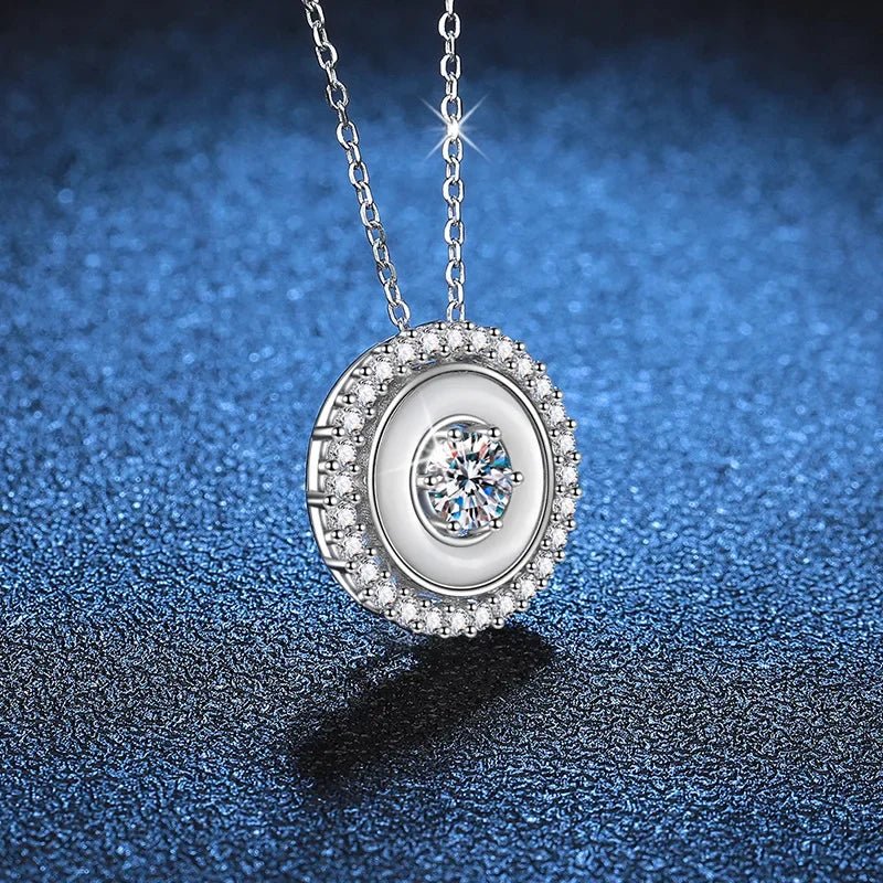 White Fritillaria Moissanite Pendant Necklace – 925 Sterling Silver - DB Diamonds