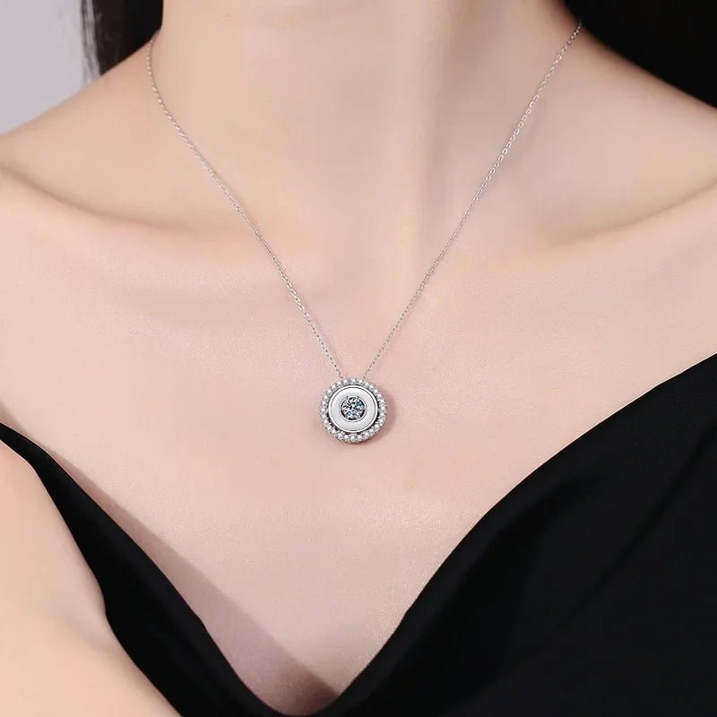 White Fritillaria Moissanite Pendant Necklace – 925 Sterling Silver - DB Diamonds