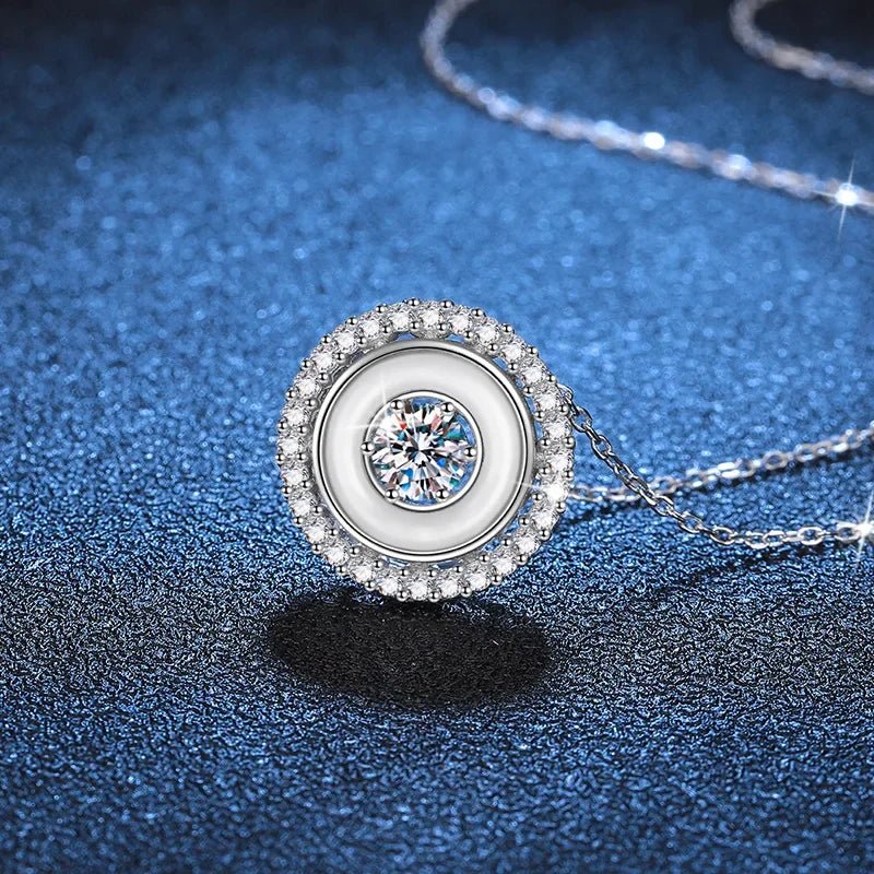 White Fritillaria Moissanite Pendant Necklace – 925 Sterling Silver - DB Diamonds